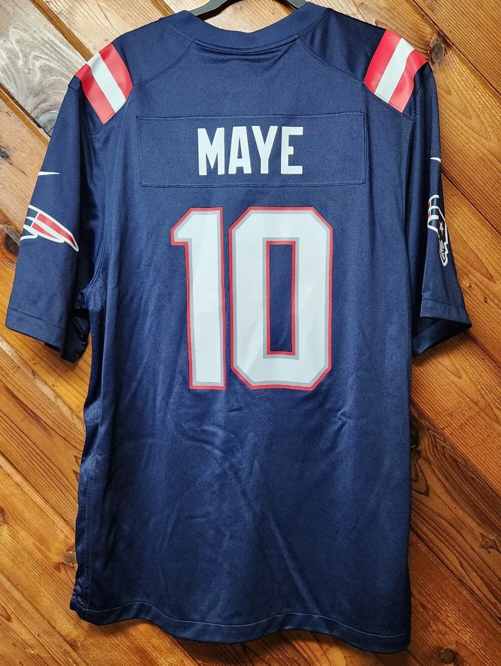 NFL New England Patriots #10 Drake Maye Nike Home Blue Jersey Mens XL